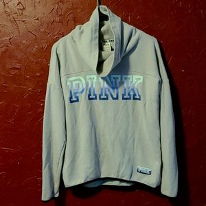 PINK gray cowl neck sweatshirt, size medium